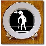 OLD DUDE XING black sign 2 - 8 Inch Porcelain Plate