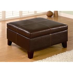 Bench/storage Ottoman Brown Finish