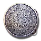 Aztec Calendar Buckle - Brown - Pewter Belt Buckle Aztec Calendar Buckle - Brown - Pewter Belt Buckle