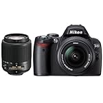 Nikon D40 SLR-Digitalkamera (6 Megapixel) Double Zoom Kit schwarz inkl.  DX 18-55/3.5-5.6G ED II + DX 55-200/4-5,6G ED