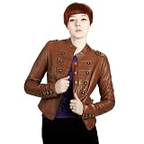 United Face Womens New Military Leather Jacket