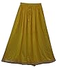 Crinkle Yellow Maxi Skirt Golden Sari Border