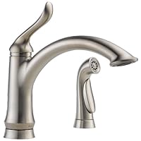 Delta Linden 4453-SS-DST Single Handle Kitchen Faucet with Spray, Stainless