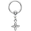 14 Gauge Clear Gem Cross Dangle Captive Ring