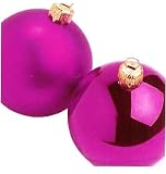 Set of 3 Shiny & Matte Fuschia Shatterproof Christmas Ball Ornaments 2.5 827400