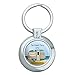 Graphics and More Personalized Custom Happy Camper Trailer Beach Camping Family Classy Round Chrome Plated Metal Keychain