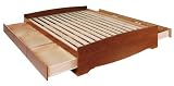 Prepac Monterey Cherry Queen Platform Storage Bed (6-drawers)