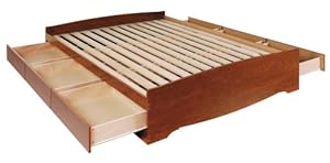 Prepac Monterey Cherry Queen Platform Storage Bed (6-drawers) Prepac Monterey Cherry Queen Platform Storage Bed (6-drawers)