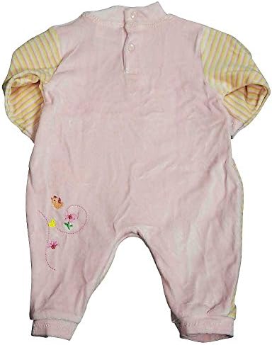 Beyond Basics Kids - Baby Girls Long Sleeved Velour Coverall, Pink, Yellow 8588-24Months