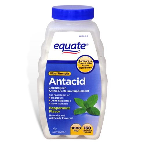 Equate Antacid Tablets, Ultra Strength, 1000 Mg, 160 Chewable Tablets