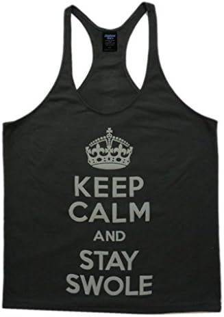 Keep Calm Men's Workout Tank Top Stringer Shirt Gold's Gym