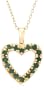 Yellow Gold Plated Sterling Silver Emerald and Diamond Accent Heart Pendant, 18"