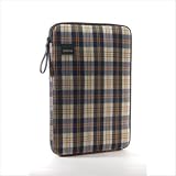 Plaid Laptop Sleeve in Navy / Beige Size: 13