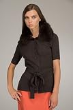 Robert Rodriguez Chocolate Fur Trim Cardigan