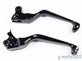 Harley Davidson Black Skull Chrome Brake Clutch Levers One Piar 1996-2010 FXDWG Dyna Wide Glide 1996-2010 FLSTSC Springer Classic Fat Boy Street Bob Low Rider Road King Models
