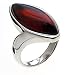 Sterling Silver Cherry Amber Marquis-Shape Ring