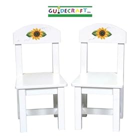 Set of 2 Kids / Children's Sunflower Chairs Set