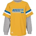 adidas Denver Nuggets Kids (sizes 4-7) Faux Layered Long Sleeve T-Shirt