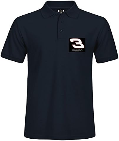 Stylish Black Polo Shirt Outdoor Sport X-large Short Shirt With Collar #0001 Dale Earnhardt Sr. #3 Signature Printed