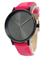 Nixon A1081394 Kensington Gunmetal Dial Pink Patent Leather Band Women Watch NEW