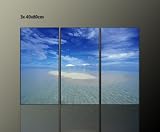 Produkt-Bild: DIE OASE - tropische Tr&auml;ume - 3 teilig Leinwandbild (tropical oasis 3x40x80cm) mehrteilige Wand deko f&uuml;r Ihre Wohnung Bilder zum Tr&auml;umen moderne Bilder fertig gerahmt auf Keilrahmen xxl. Kunstdruck auf Leinwand inkl Rahmung, Preiswert G&uuml;nstiger als Poster