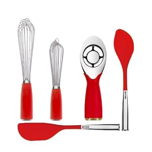 Art and Cook 5-Piece Chrome Dreams Baking Set, Red by Art and Cook