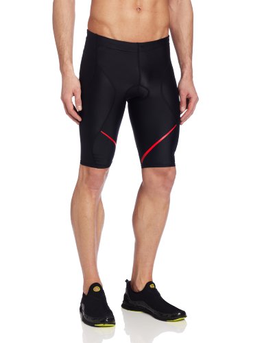 Sugoi Men's 11-Inch Piston 200 Tri Pocket Short, Black/Matador, XX-Large On Sale