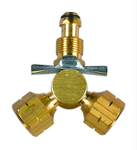Century Y Female POL Propane Adapter - Brass