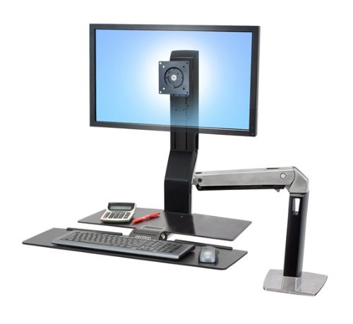 Ergotron WorkFit A Single HD LCD-Monitor Sit-Stand Workstation mit Worksurface bis 76,2 cm Preisvergleich