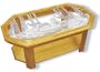 Oak Glass Top Coffee Table With Whitetail Deer Etched Glass - Whitetail Deer Coffee Table Furniture - Unique Whitetail Deer Gift Ideas - Fully Assembled - 39" x 22" x 15" high