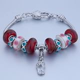 Pugster Murano Glass Beads Dangle Slipper Bracelet Fits Pandora Chamilia Biagi Charm