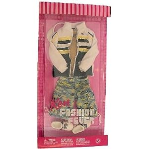 Ken Clothes Barbie Fashion Fever Outfit Jacket Tan Shirt and Multi-Colored Shorts with... by
