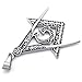 KONOV Mens Freemason Masonic Stainless Steel Pendant Necklace, Silver, 24 inch Chain