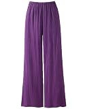 Cotton gauze wide-leg pants
