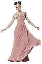 Mermaid Chiffon/Taffeta/Tulle Tea Length Beaded Lace Crystals Applique Crystal Mother-of-the-Bride Dress 