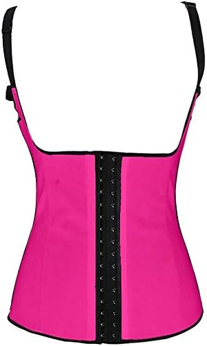 Spring Fever Women's Baldric Steel Boned Latex Lace Underbust Waist Corset(3XL, Rose Red)