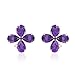 Sterling Silver Pear-Shaped Amethyst Earrings title=
