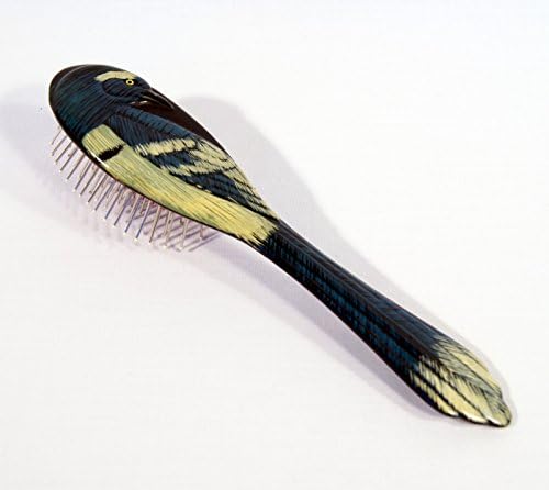 Handpainted Blue Jay Bird Hair Brush