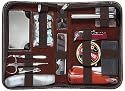 Naturally for Men, Men's 15-Piece Deluxe Travel Kit: Knife, Razor, Blades, Toothbrush, Comb, Nail Clippers, Scissors, Tweezers, Shoe Polish, Shoe Brush, Shoe Cloth, Shoe Horn, Sewing Kit, Thimble & Mirror