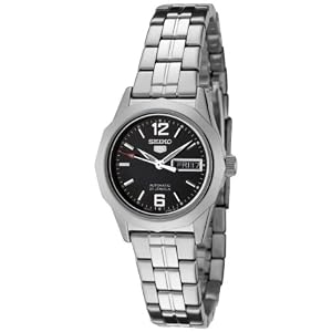 Seiko Women’s SYMH71 Seiko 5 Automatic Black Dial Stainless Steel Watch