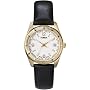 Timex Women's T2M781 Classic Gold-Tone with  Black Leather Strap Watch