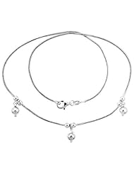 Sterling Silver Bracelet with Three 1/4" Ball Pendants 7"