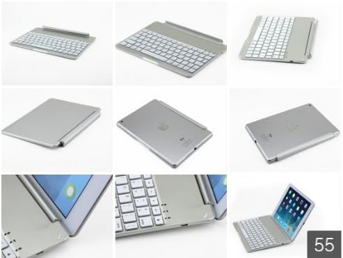 EPartsdom@Backlight White Aluminum Wireless Bluetooth Keyboard for Apple iPad5 IPad Air+Epartsdom Touch Stylus