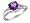 Amethyst Heart Promise Ring with Diamonds 2/3 Carat (ctw) in 10K White Gold, Size 4.5