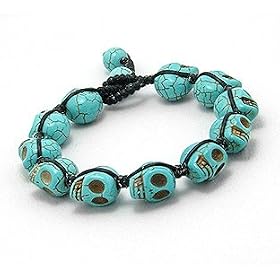 Designer Jewellery - Gothic Turquoise Skull Bracelet