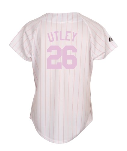 MLB Chase Utley Philadelphia Phillies Women's Pink Replica Jersey (Large)