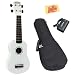 Mahalo U-30WT Painted Soprano Ukulele Bundle with Gig Bag, Tuner, and Polishing Cloth - White