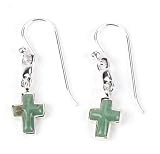 Barse Sterling Silver Turquoise Cross Earrings