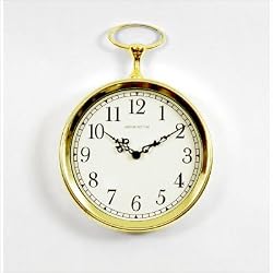 Pocket Watch Wall Clock in Bright Goldtone