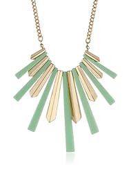 Kensie "Luster Factor" Gold-Plated Mint Statement Necklace, 18"